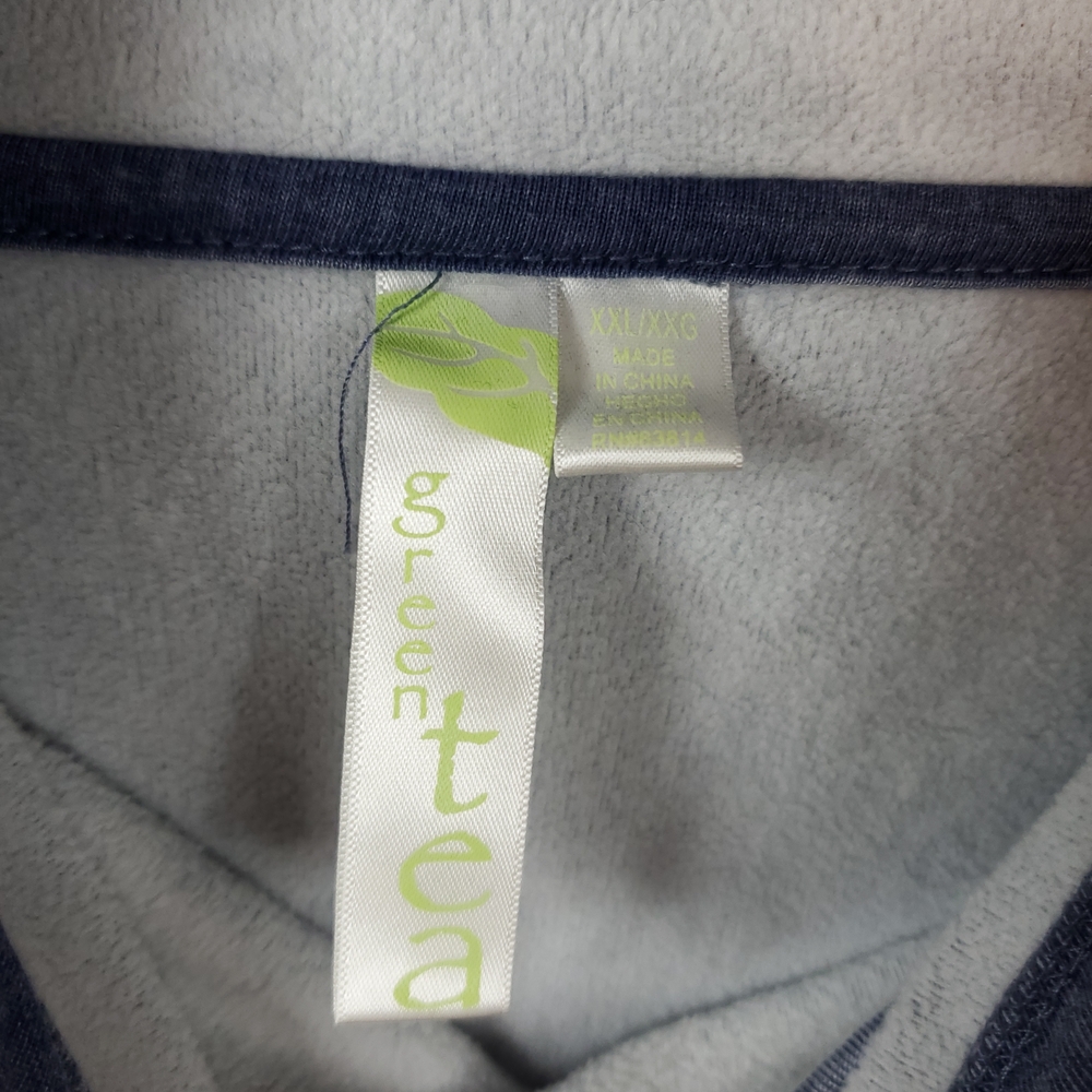 Green Tea Womens Cowl Neck Long Slv Blue/Grey Sweatshirt XXL - Picture 9 of 13